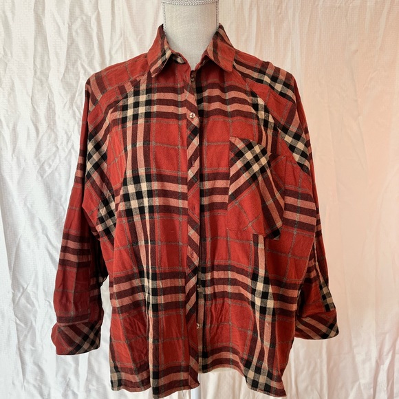 Rust plaid button down - Picture 6 of 9